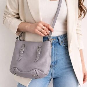 Rudsak ($445) Pamela Grey Pebble Leather Crossbody